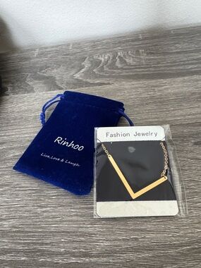 Gold Sideways Large Initial Necklace - letter L